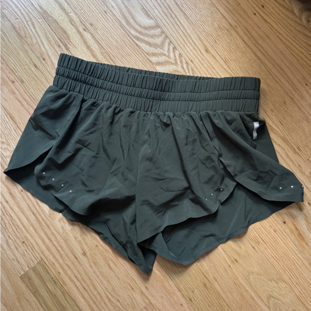 Zella Dark Olive Elastic Waist Shorts